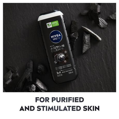 NIVEA MEN Active Clean Douchegel & Shampoo 3-In-1 Formule 500 ML