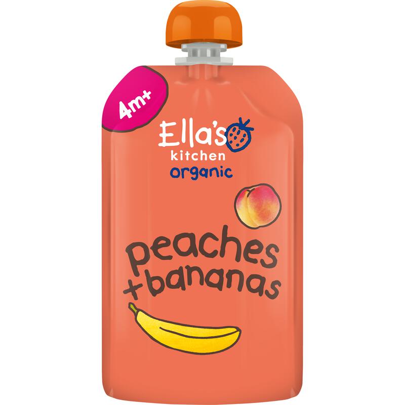 Ella's Kitchen Bio Knijpfruit Perzik Banaan 4+ Maanden 120 gram