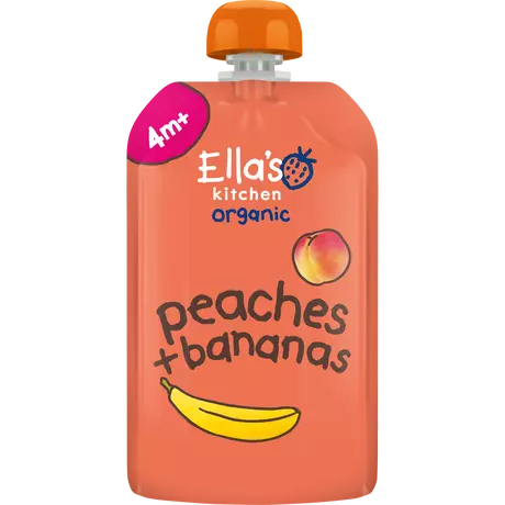 Ella's Kitchen Bio Knijpfruit Perzik Banaan 4+ Maanden 120 gram