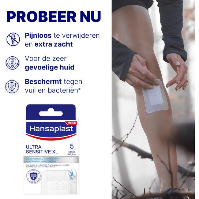 Hansaplast Ultra Sensitive XL Eilandpleister 5 stuks