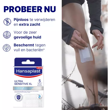 Hansaplast Ultra Sensitive XL Eilandpleister 5 stuks