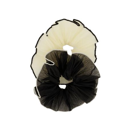 Splendid Scrunchie Wit Zwarte rand 2 stuks 