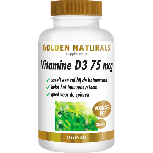 Golden Naturals Vitamine D3 75 MCG Softgel Capsules 360 stuks