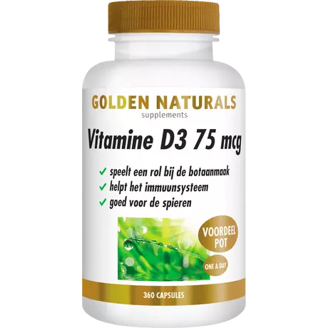Golden Naturals Vitamine D3 75 MCG Softgel Capsules 360 stuks