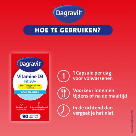Dagravit Vitaal 50+ Vitamine D + Omega-3 Visolie 90 capsules