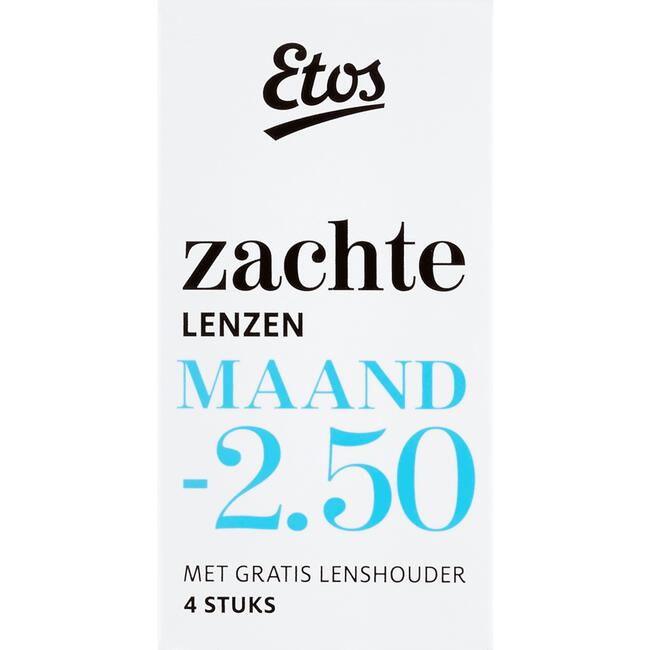 Etos Lenshouder + Zachte Lenzen Maand -2,5 4 stuks