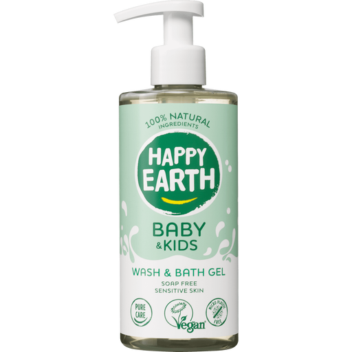 Happy Earth 100% Natuurlijke Baby & Kids Zeepvrije Was & Badgel 300 ML