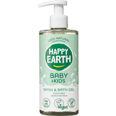 Happy Earth 100% Natuurlijke Baby & Kids Zeepvrije Was & Badgel 300 ML
