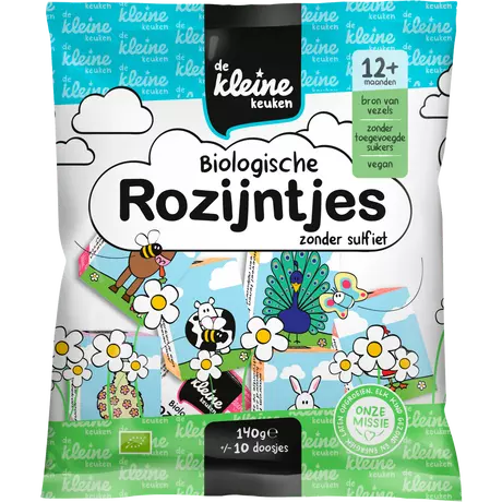 De Kleine Keuken Bio Rozijntjes Zonder Sulfiet 140 gram