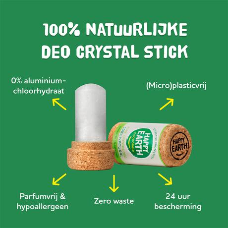 Happy Earth 100% Natuurlijke Unscented Crystal Deodorant 90 GR