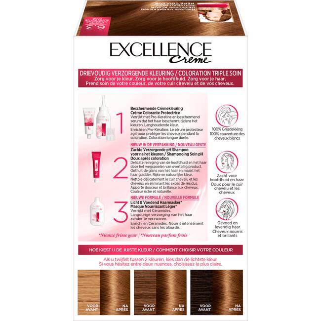 L'Oréal Paris Excellence Crème Verzorgende Crèmekleuring 6.30 Donker Goudblond