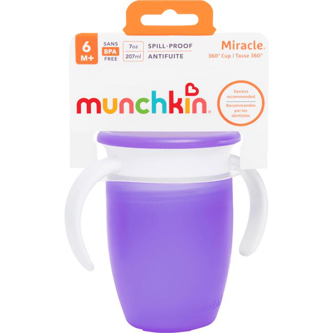 Munchkin Miracle 360 Trainer Cup Paars met handgrepen