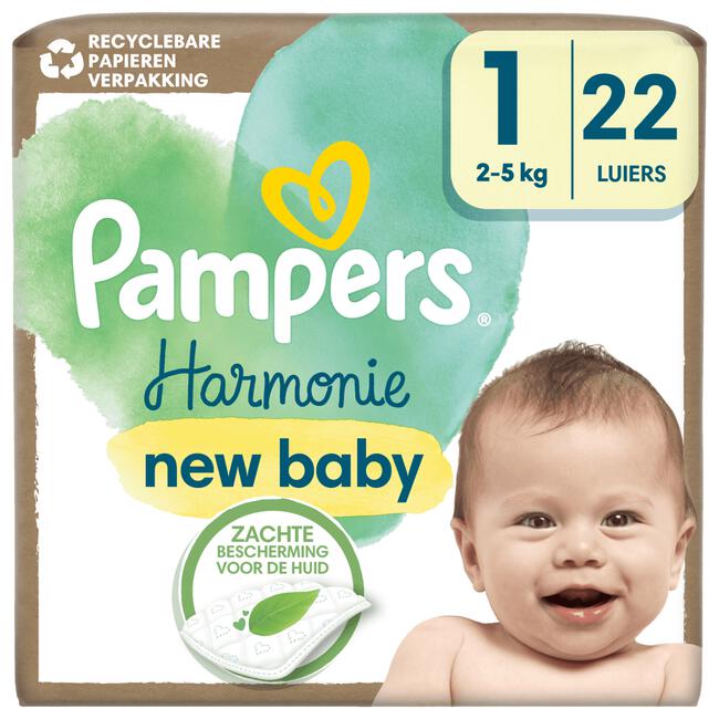 Pampers Harmonie Luiers Maat 1 2-5 KG 22 stuks