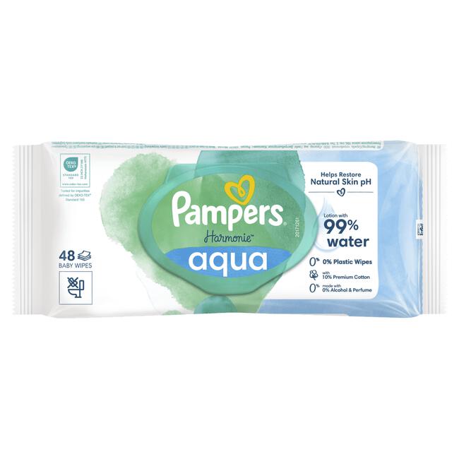 Pampers Harmonie Aqua Billendoekjes 48 Stuks