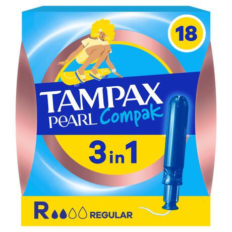 Tampax Pearl Compak Regular Tampons Met Inbrenghuls 18 Stuks