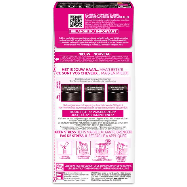 L'Oréal Paris Casting Crème Gloss Haarverf 3102 Donker Parelmoer Asbruin