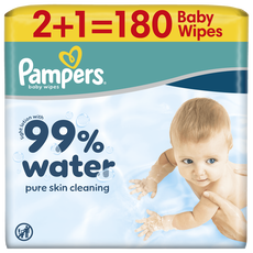 Pampers 99% Water Billendoekjes 3x60 stuks
