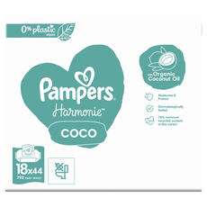 Pampers Harmonie Coco Billendoekjes 18 Verpakkingen = 792 Stuks