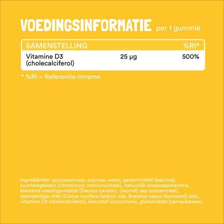 Yummygum Vitamine D3 Suikervrij 60 stuks &nbsp;