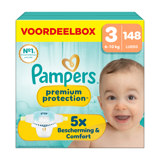 Pampers Premium Protection Voordeelbox Luiers Maat 3 6-10 kg 148 stuks