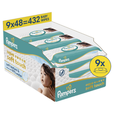 Pampers Aqua Soft Touch Billendoekjes 9x48 stuks