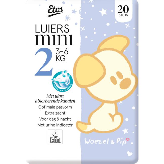 Etos Woezel & Pip Luiers Mini Maat 2 3-6 kg 52 stuks