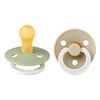 BIBS Glow In The Dark Fopspeen Rond Latex Maat 1 Sage/Vanilla 2 stuks