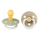BIBS Glow In The Dark Fopspeen Rond Latex Maat 1 Sage/Vanilla 2 stuks