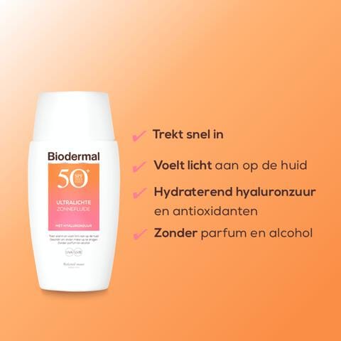 Biodermal Ultralichte Zonnefluïde Gezicht SPF 50+ 40 ML