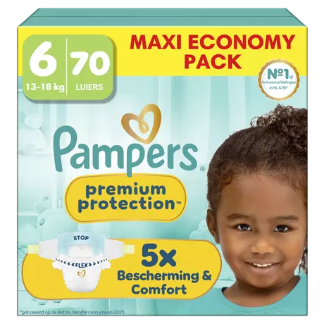 Pampers Premium Protection Maxi Economy Pack Luiers Maat 6 13-18 kg 70 stuks