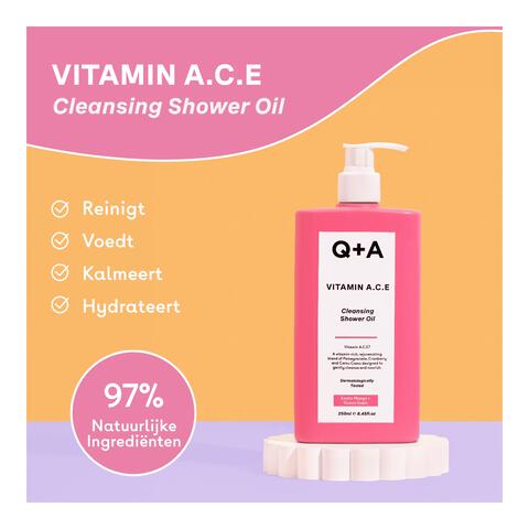 Q+A Vitamin A.C.E Cleansing Shower Oil 250  ML