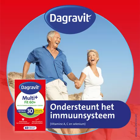 Dagravit Multivitaminen Fit 60+ Totaal 30 Vitamine D3 Tabletten 60 stuks