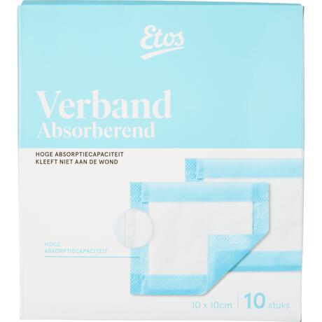 Etos Absorberend verband 10 x 10 CM 10 stuks
