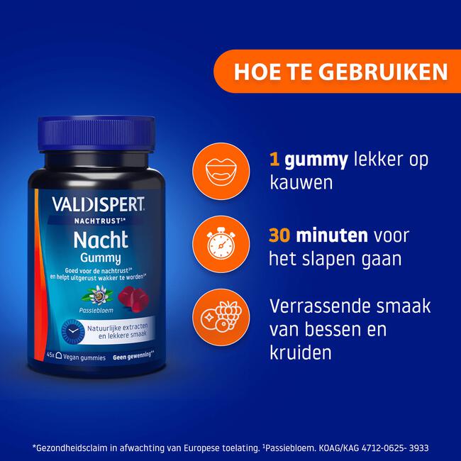 Valdispert Night Time Natural Gummies 45 stuks