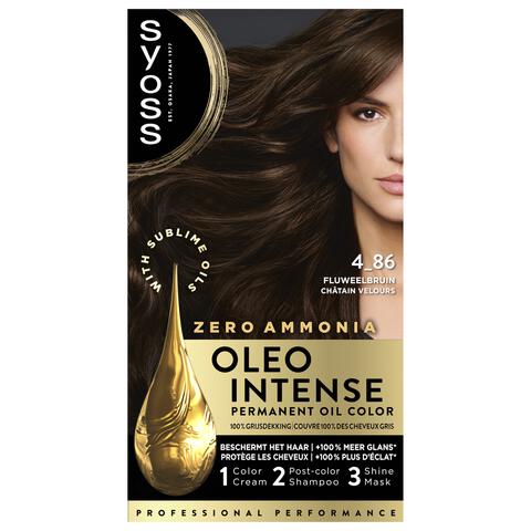 Syoss Oleo Intense Permanente Haarkleuring 4-86 Fluweelbruin/Châtain Velours 115 ML