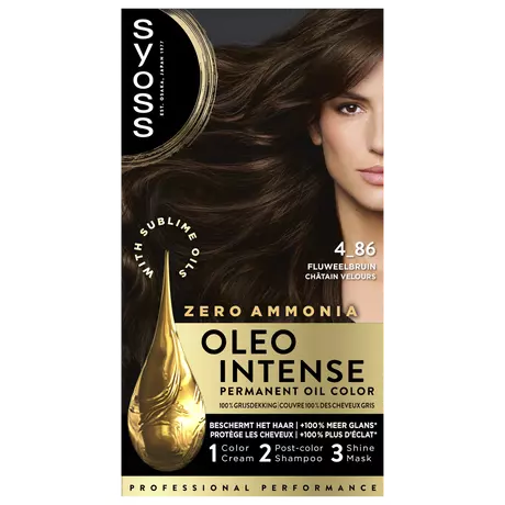 Syoss Oleo Intense Permanente Haarkleuring 4-86 Fluweelbruin/Châtain Velours 115 ML