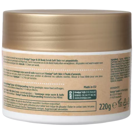 Kneipp Soft Skin Sugar & Oil Bodyscrub 220 gram