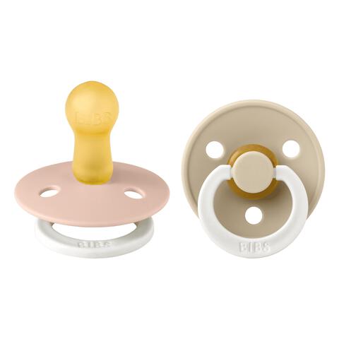 BIBS Glow in the dark Fopspeen Two Pack Natuurlijk Rubber Blush/Vanilla Maat 2