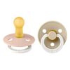 BIBS Glow In The Dark Fopspeen Rond Latex Maat 2 Blush/Vanilla 2 stuks
