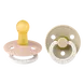 BIBS Glow In The Dark Fopspeen Rond Latex Maat 2 Blush/Vanilla 2 stuks