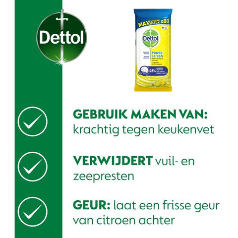 Dettol Citrus Wipes 80 stuks