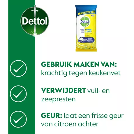 Dettol Citrus Wipes 80 stuks
