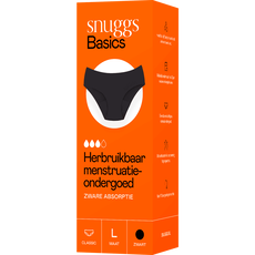 Snuggs Basics Menstruatieondergoed Zwart Maat L 