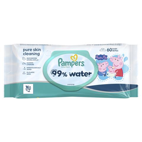 Pampers 99% Water Peppa Pig Billendoekjes 60 Stuks