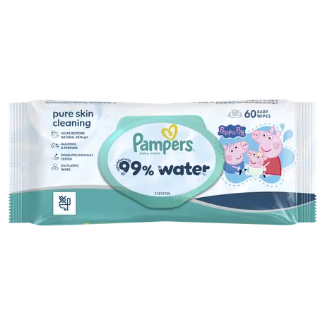 Pampers 99% Water Peppa Pig Billendoekjes 60 Stuks