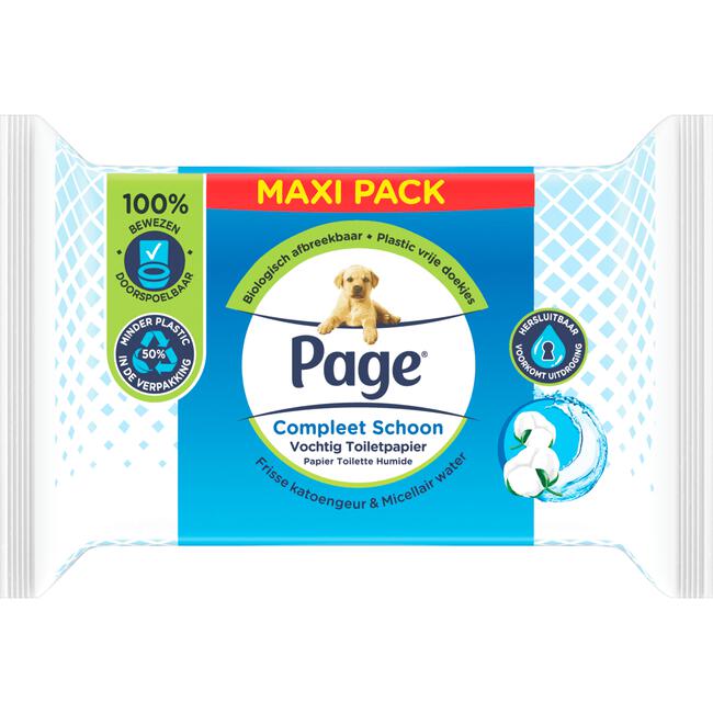 Page Vochtig Toiletpapier Compleet Schoon Maxi Voordeelverpakking