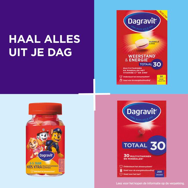 Dagravit Totaal 30 Weerstand & Energie 50 kauwtabletten