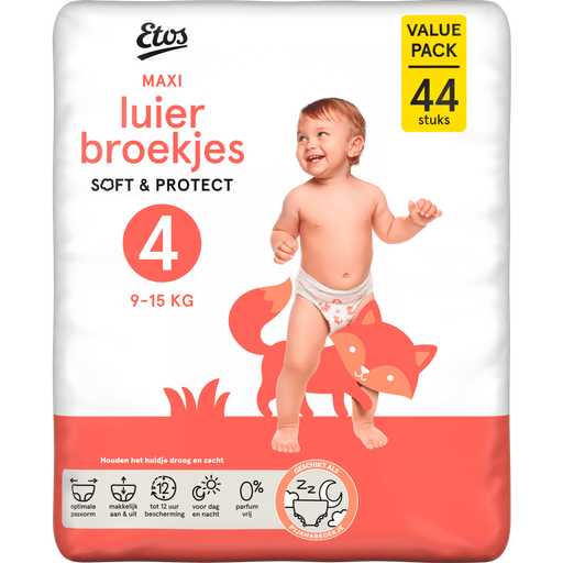 Etos Luierbroekjes Maxi Maat 4 9-15 kg Value Pack 44 stuks