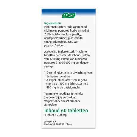 A.Vogel Echinaforce Sterk Tabletten 60 stuks