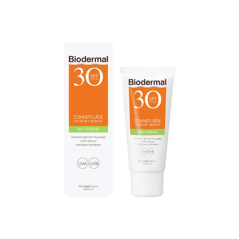 Biodermal Matterend Zonnefluïde Voor Het Gezicht SPF30 40 ML